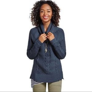 CAbi Cowl Neck Sweater Women XS Navy Blue